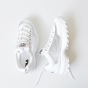 FILA Disruptor II Shoes in Clear/White